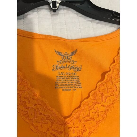 Faded Glory Lace Tank Top with Lace v-neck size L - Picture 5 of 6